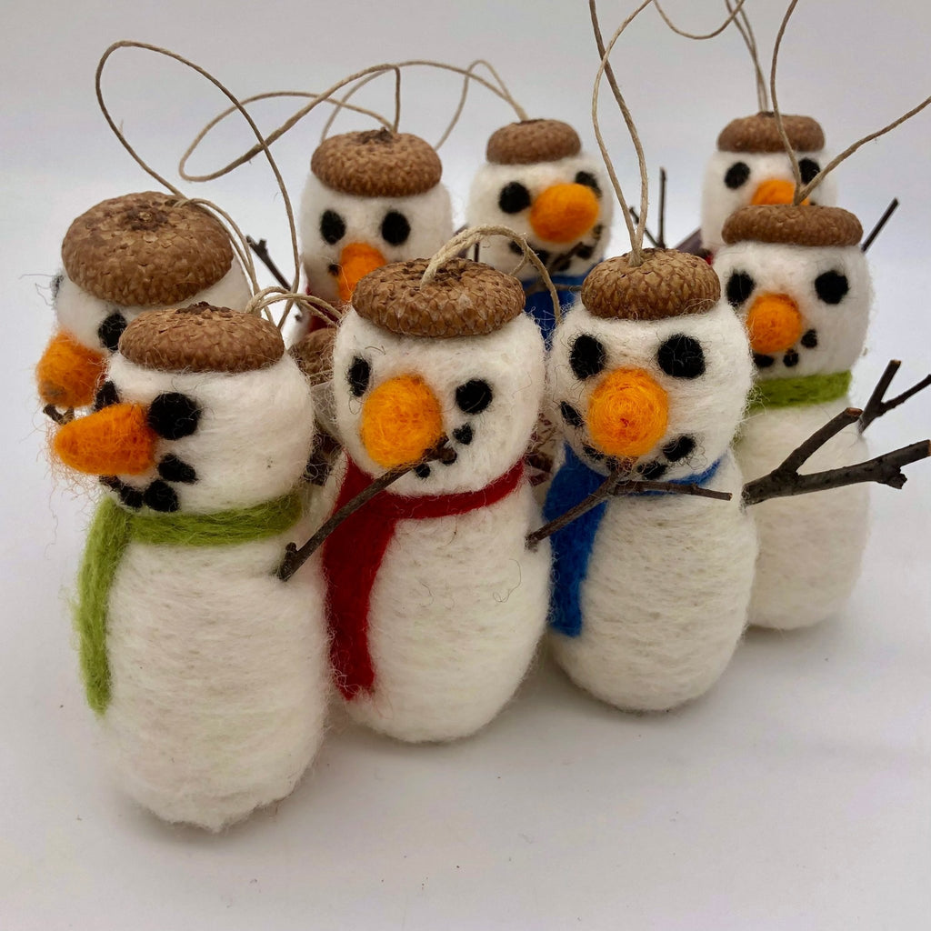 Snowman Felted Ornament - The Regal Find