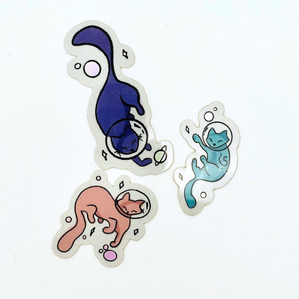 Space Cat Holographic Tiny Sticker - The Regal Find