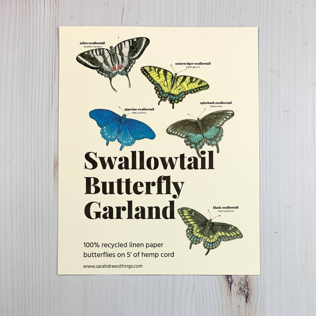 Swallowtail Butterfly Illustrated Garland - The Regal Find