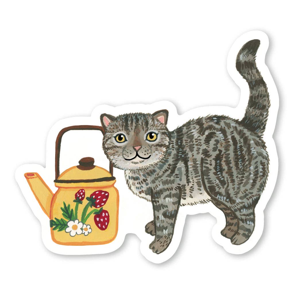 Teapot Cat Sticker - The Regal Find