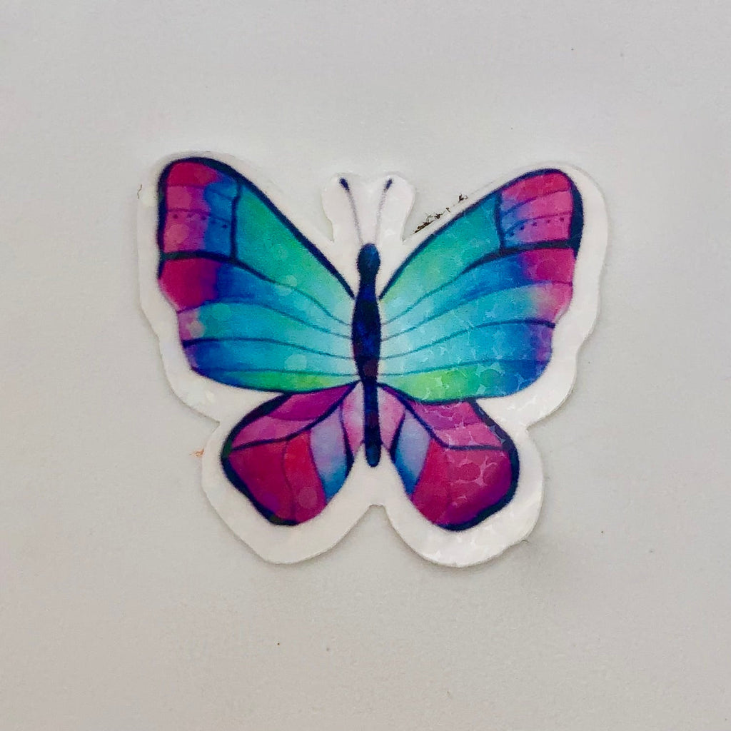 Tiny Blue and Purple Butterfly Glitter Sticker - The Regal Find