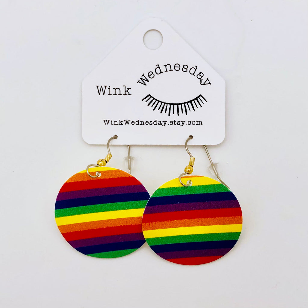 Wink Wednesday Earrings- Rainbow Rounds - The Regal Find