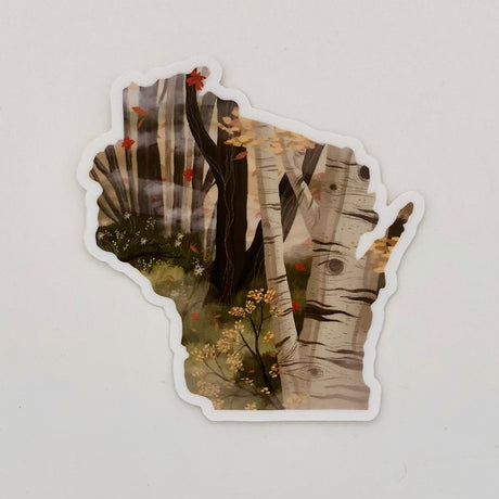 Wisconsin Birch Fall Sticker - The Regal Find