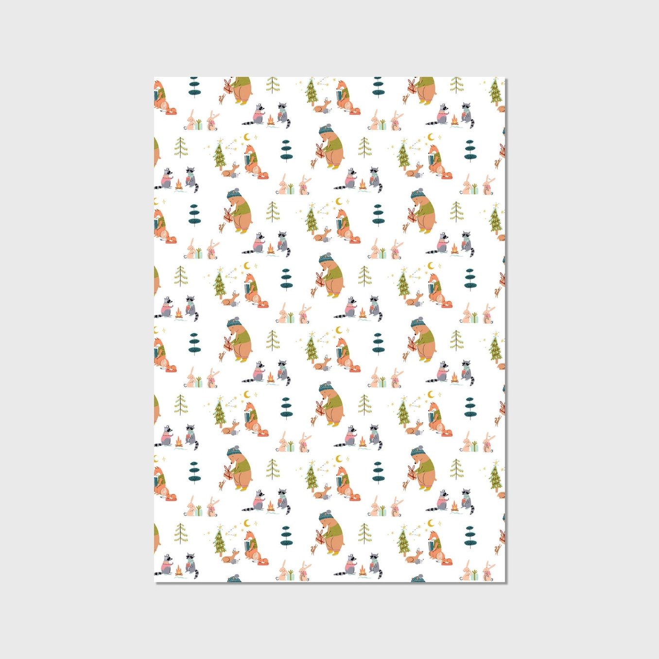 Woodland Animal Christmas Wrapping Paper- 3 sheet roll – The Regal Find