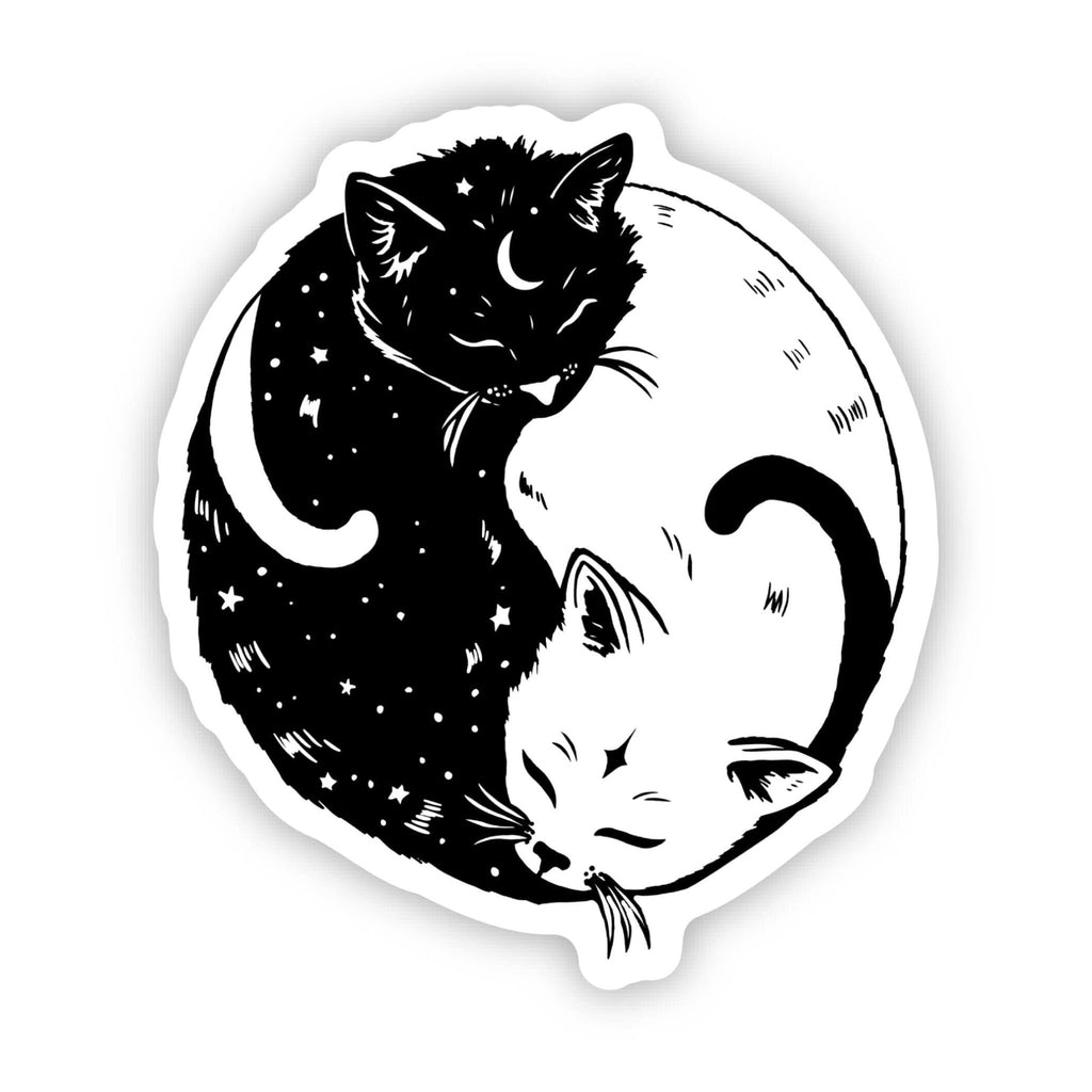 Yin and Yang cat sticker - The Regal Find